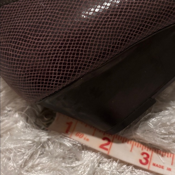 Make offer! NWOT Anne Klein Brown leather Wedge Bronze Gold Accent 8.5 M 2" heel - Picture 10 of 10